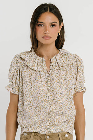 Bennie Collared Blouse in Cream