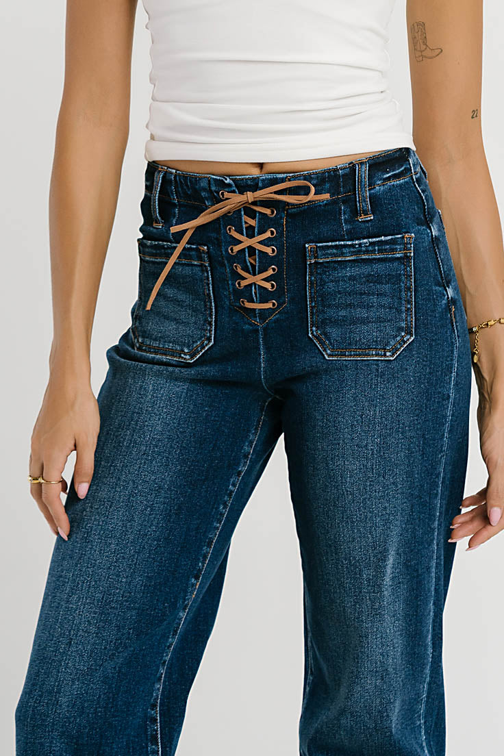 Leah Mid Rise Wide Leg Jeans