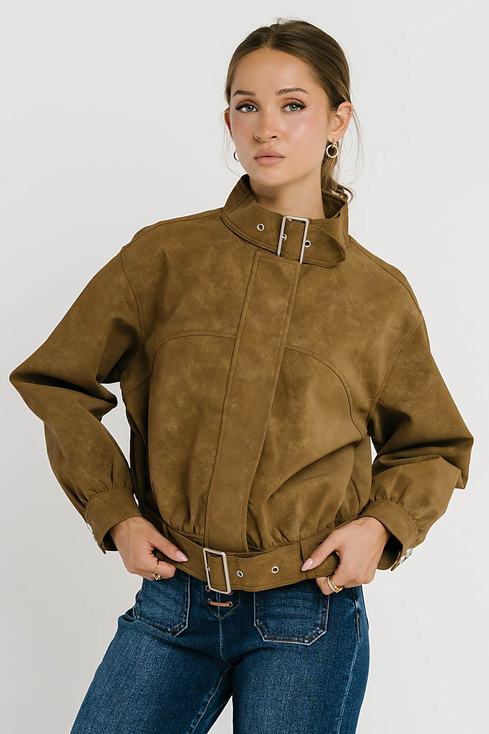 Joelle Buckle Suede Jacket