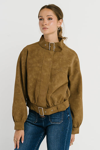 Joelle Buckle Suede Jacket