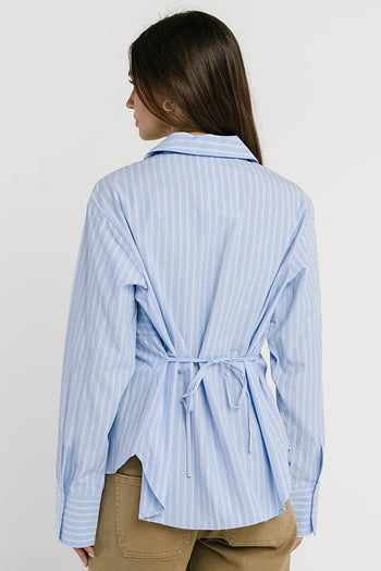 Gillian Collared Striped Blouse