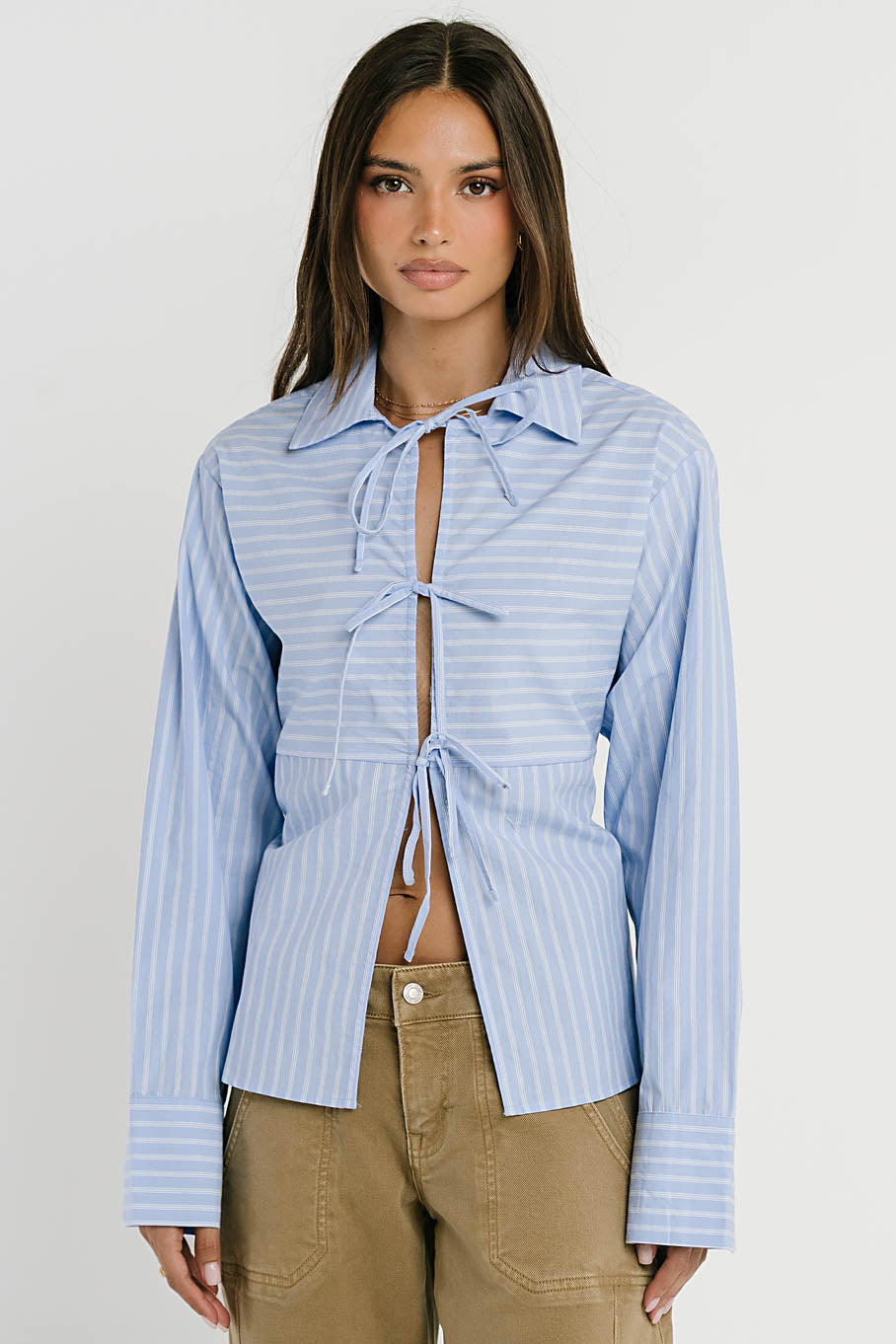 Gillian Collared Striped Blouse
