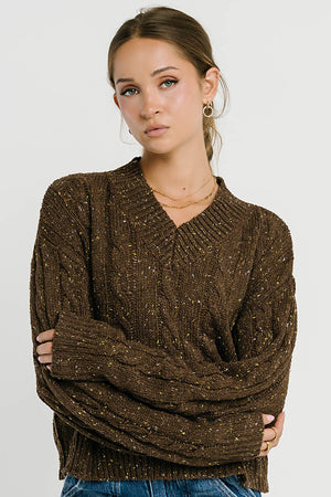 Maxine Speckled Sweater in Brown