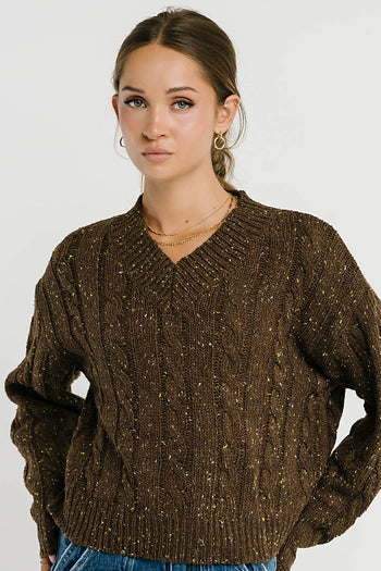 Maxine Speckled Sweater in Brown