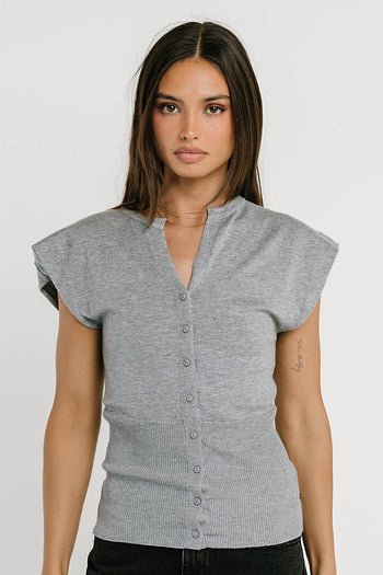 Marco Knit Top in Heather Grey