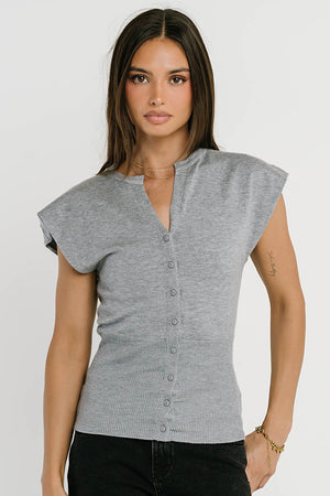 Marco Knit Top in Heather Grey