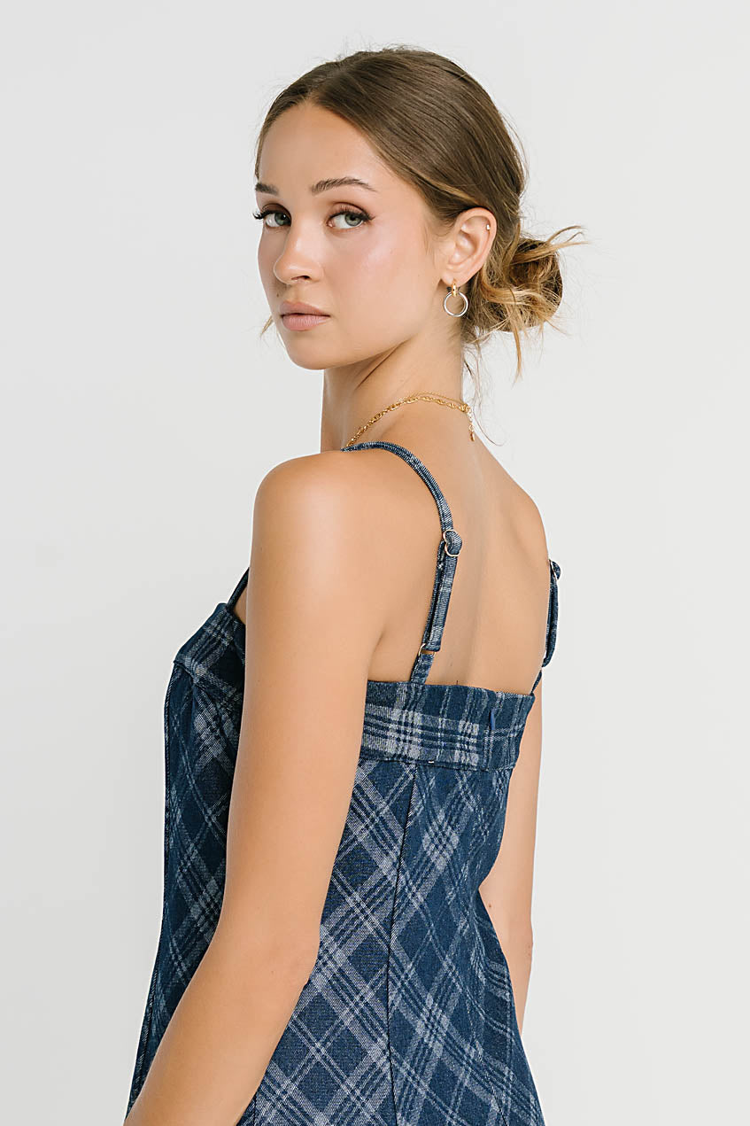 Hayes Plaid Denim Dress