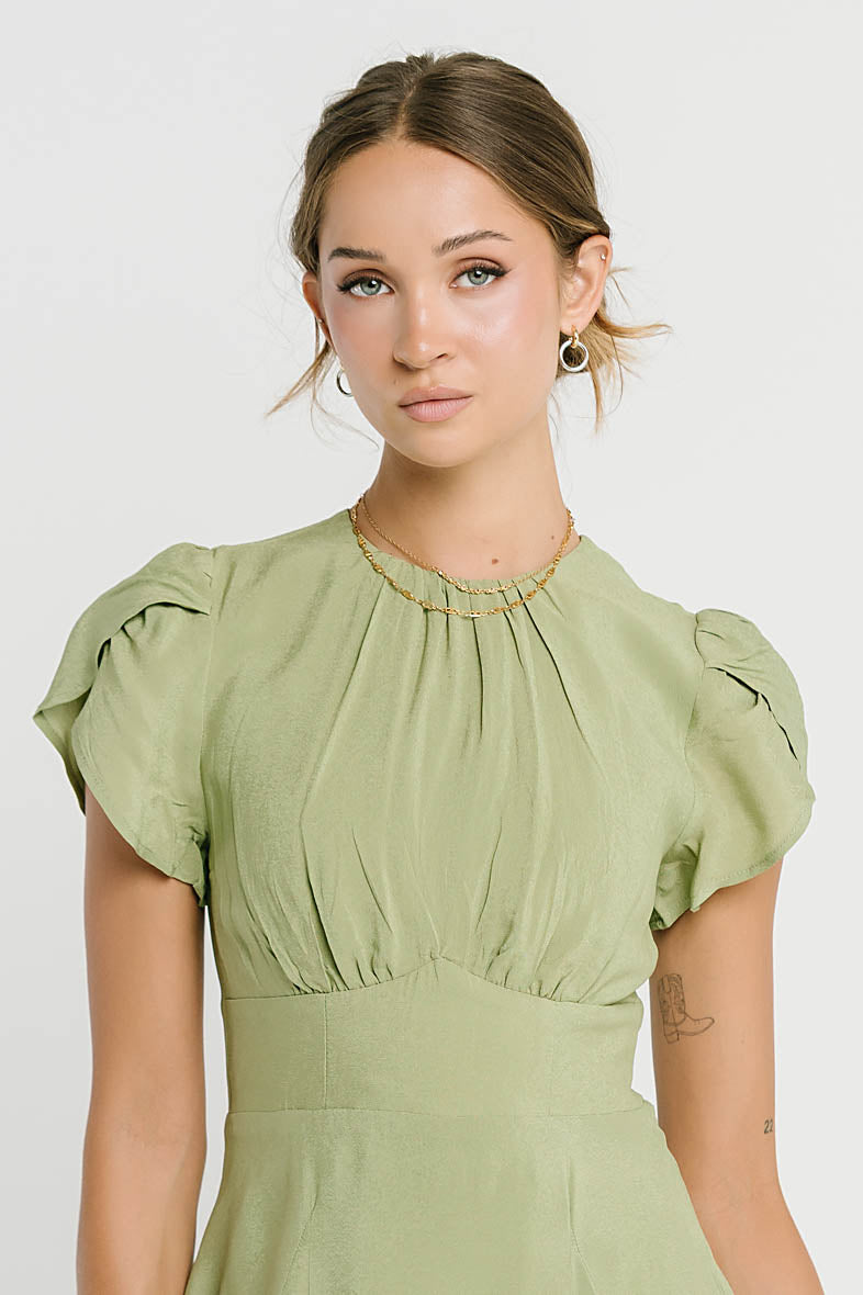 Salome Mini Dress in Sage