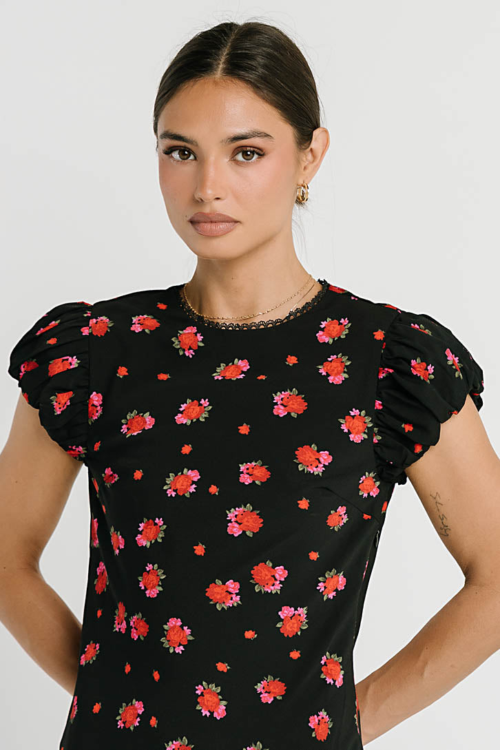 Ellianna Floral Maxi Dress in Black