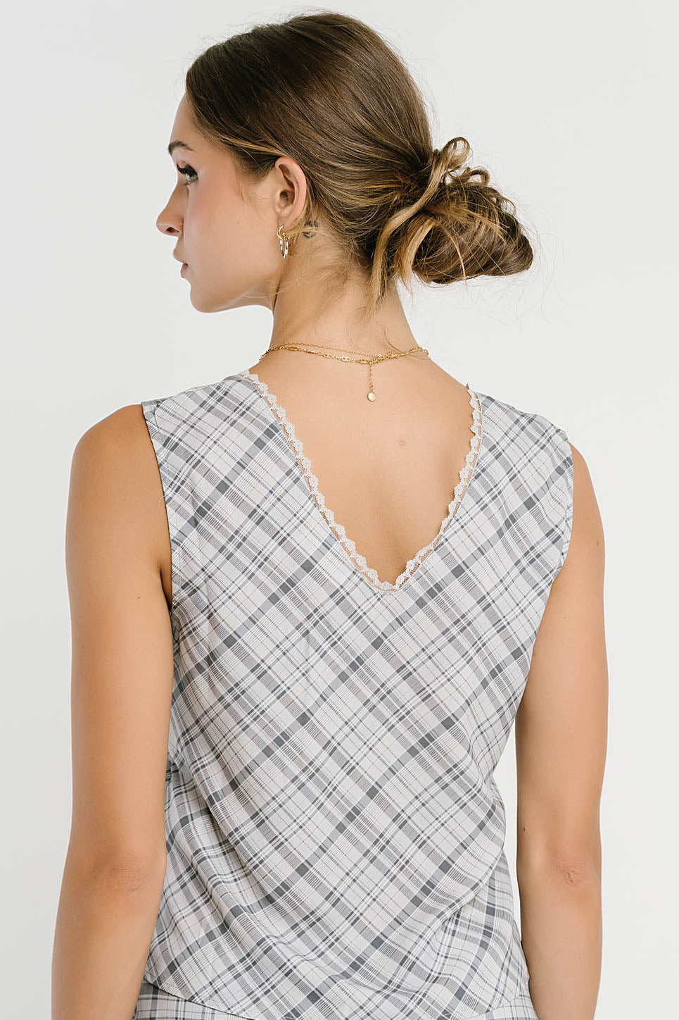 Jenna Plaid Blouse in Blue
