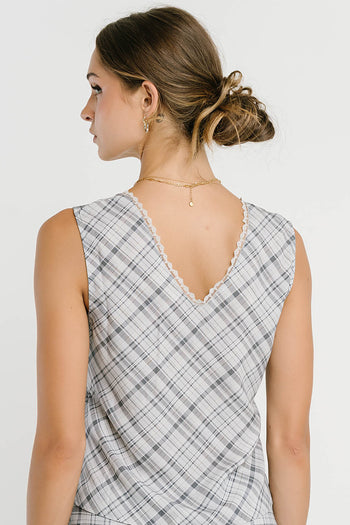 Jenna Plaid Blouse in Blue