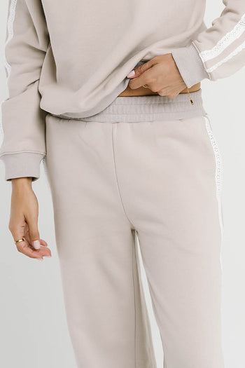 Mickey Wide Leg Jogger in Taupe