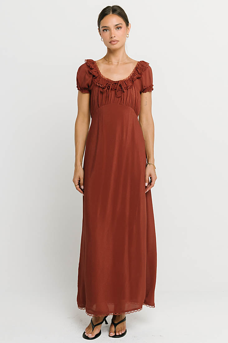 Annelise Maxi Dress in Red-Brown