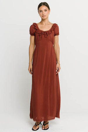 Annelise Maxi Dress in Red-Brown