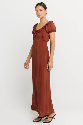 Annelise Maxi Dress in Red-Brown