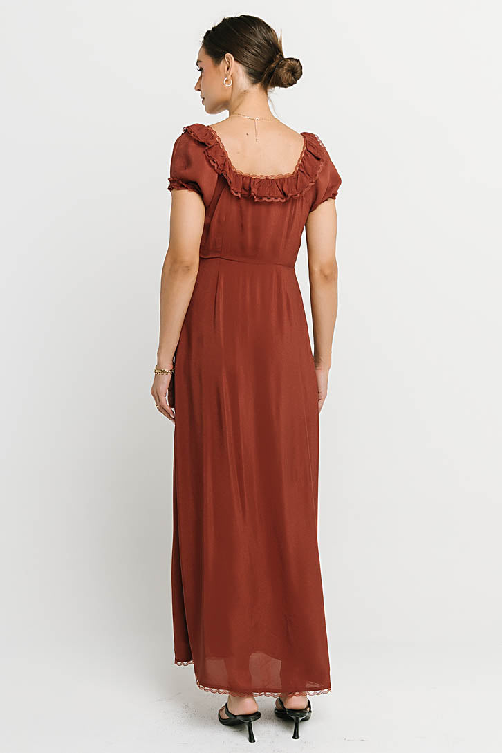 Annelise Maxi Dress in Red-Brown