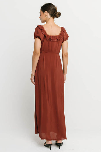 Annelise Maxi Dress in Red-Brown