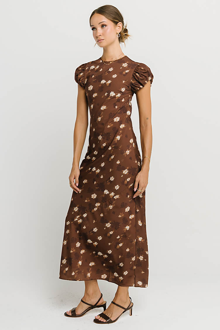 Ellianna Floral Maxi Dress in Brown