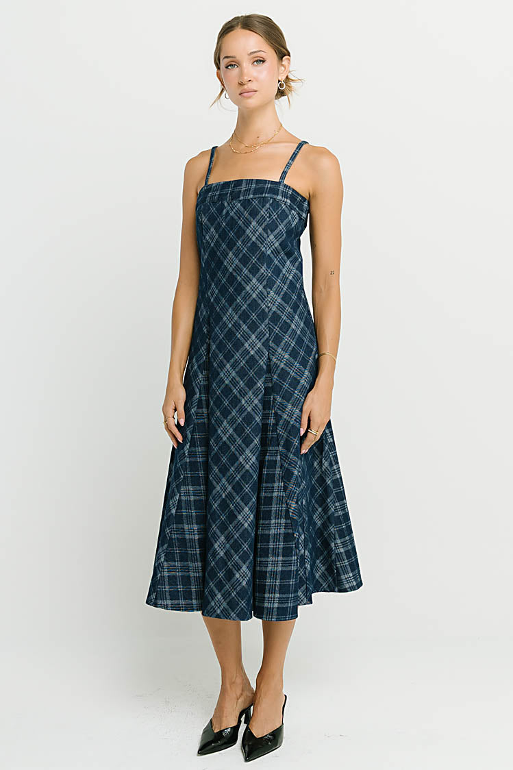 Hayes Plaid Denim Dress