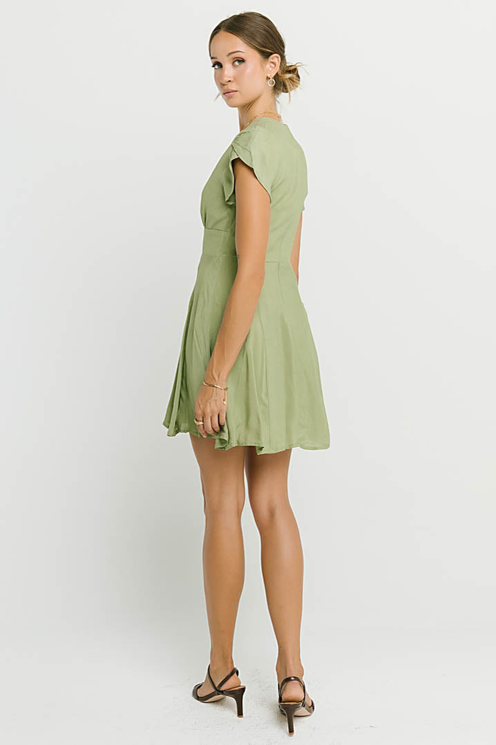 Salome Mini Dress in Sage
