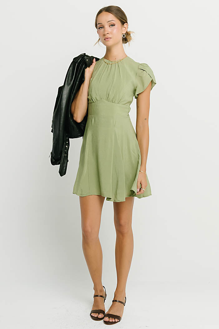 Salome Mini Dress in Sage