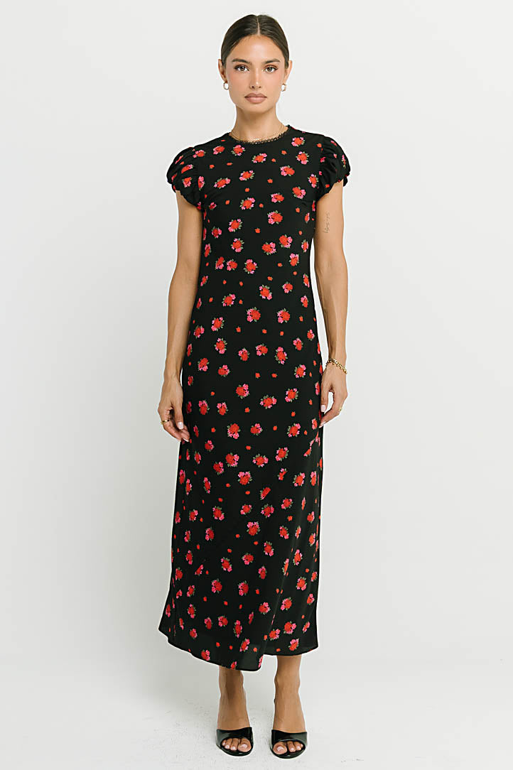 Ellianna Floral Maxi Dress in Black