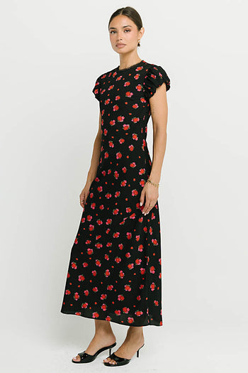 Ellianna Floral Maxi Dress in Black