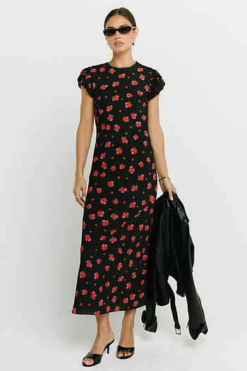 Ellianna Floral Maxi Dress in Black