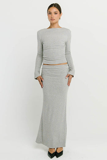 Bonnie Polka Dot Top in Grey