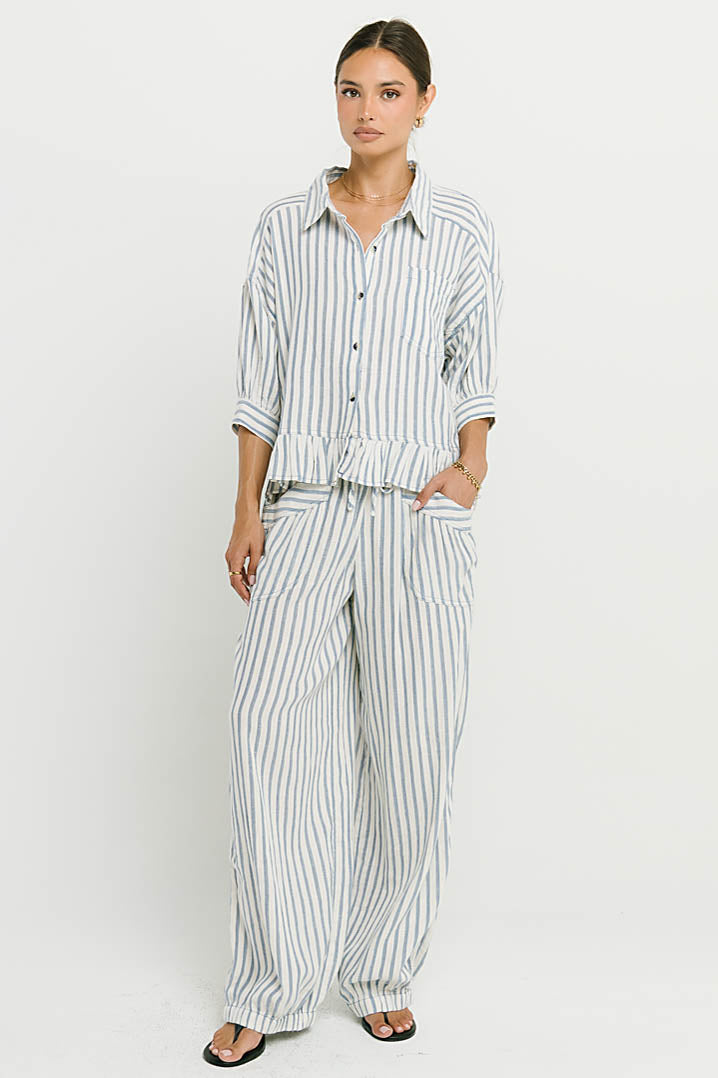 Janey Striped Pants in Denim