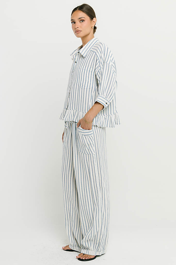 Janey Striped Pants in Denim