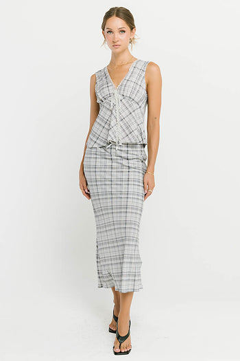 Jenna Plaid Blouse in Blue