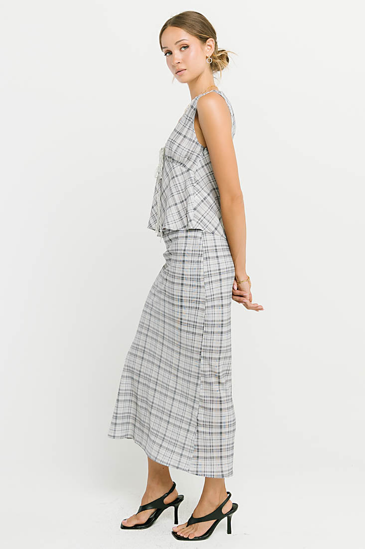 Jenna Plaid Blouse in Blue