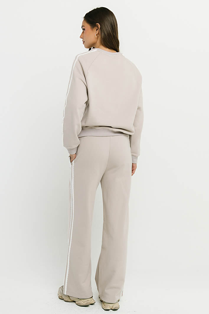 Mickey Wide Leg Jogger in Taupe