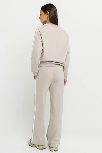 Mickey Wide Leg Jogger in Taupe