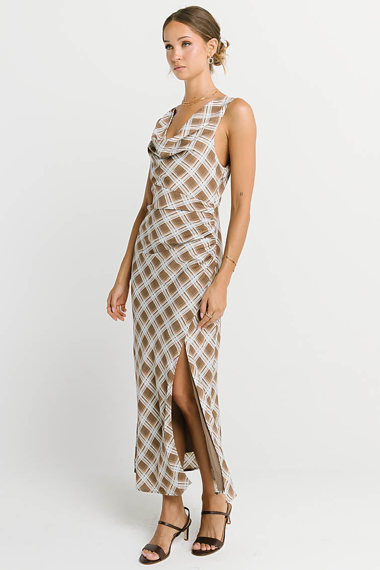 Renae Plaid Maxi Dress