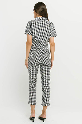 Madie Gingham Button Up in Black