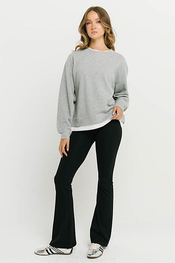 Bella Crossover Flare Leggings in Black