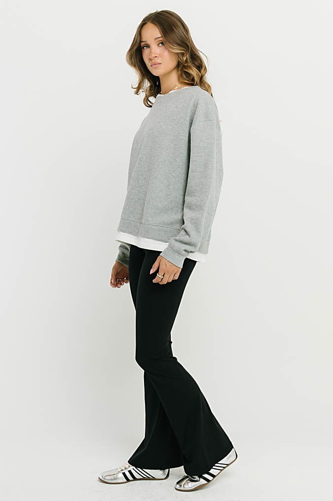 Bella Crossover Flare Leggings in Black