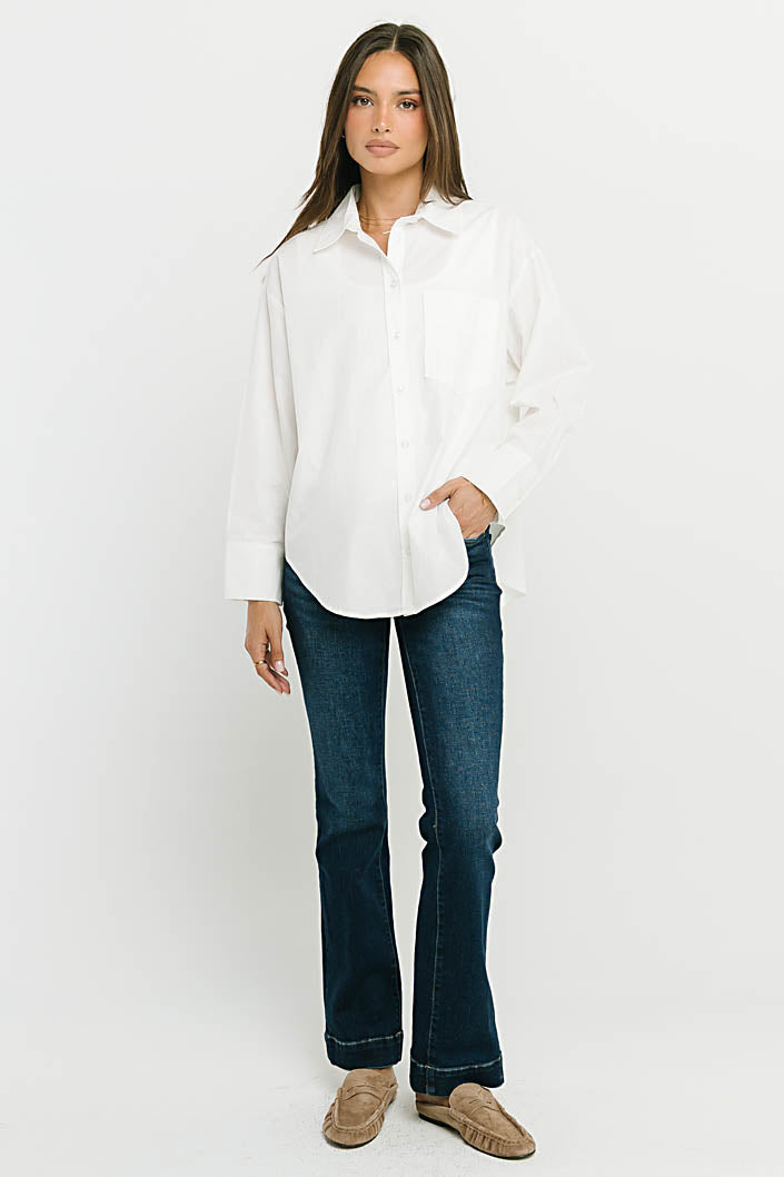 Markell Oversized Button Up in White