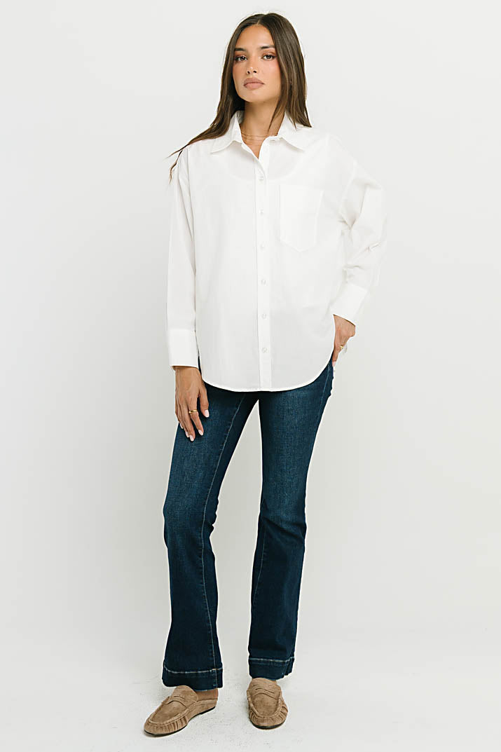 Markell Oversized Button Up in White