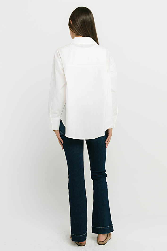 Markell Oversized Button Up in White