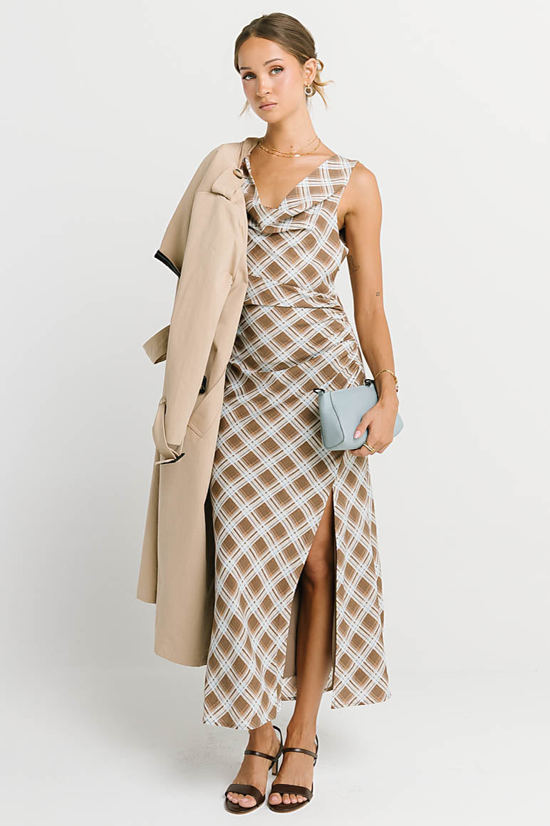 Renae Plaid Maxi Dress