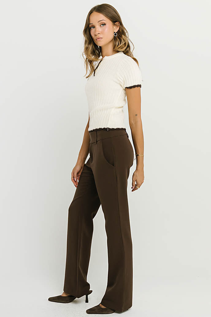Kinley Contrast Sweater in Ivory