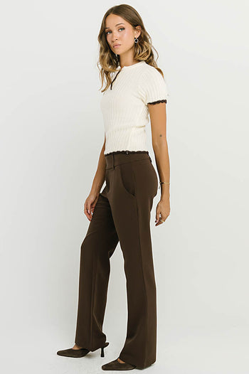 Kinley Contrast Sweater in Ivory