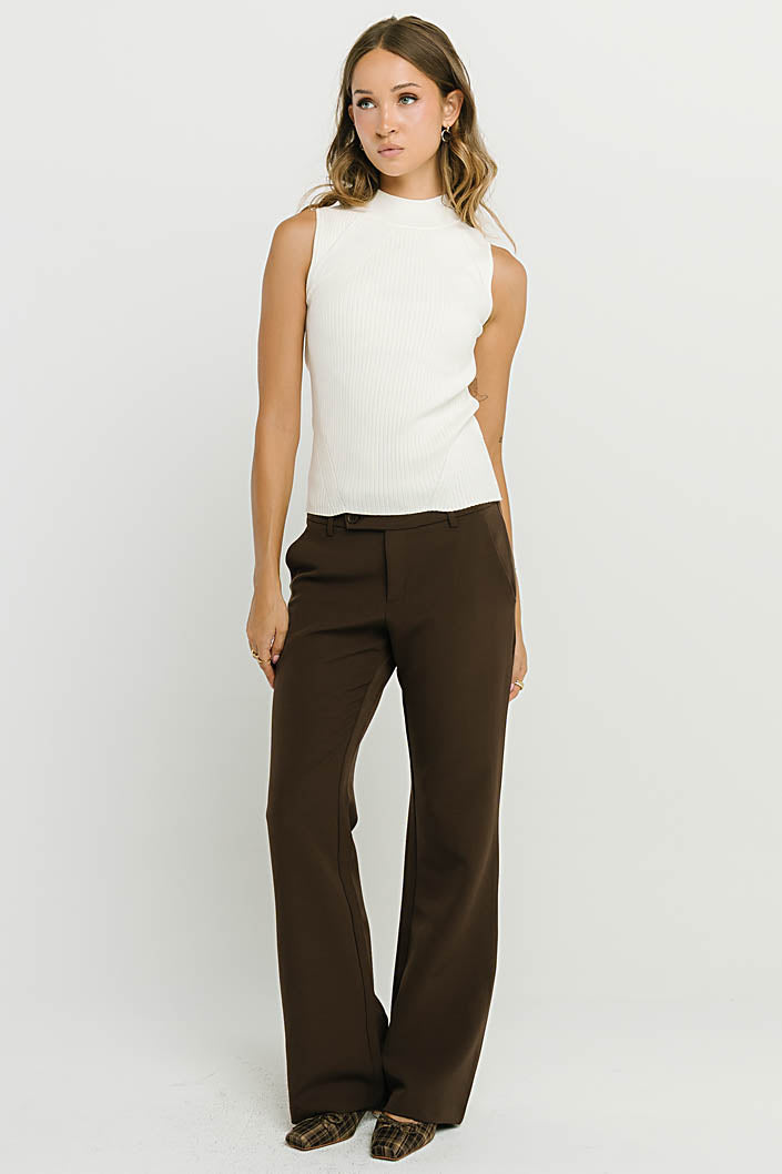 Rika Ribbed Top in Ivory