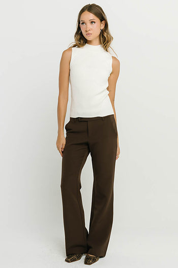 Rika Ribbed Top in Ivory