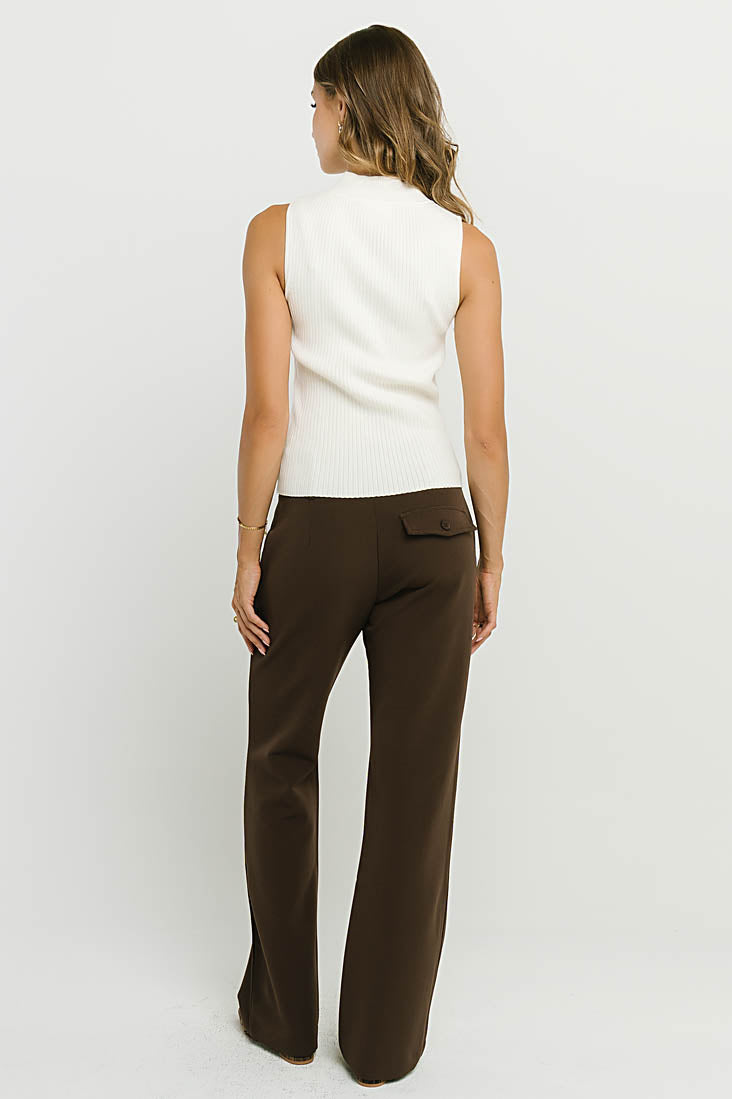 Rika Ribbed Top in Ivory