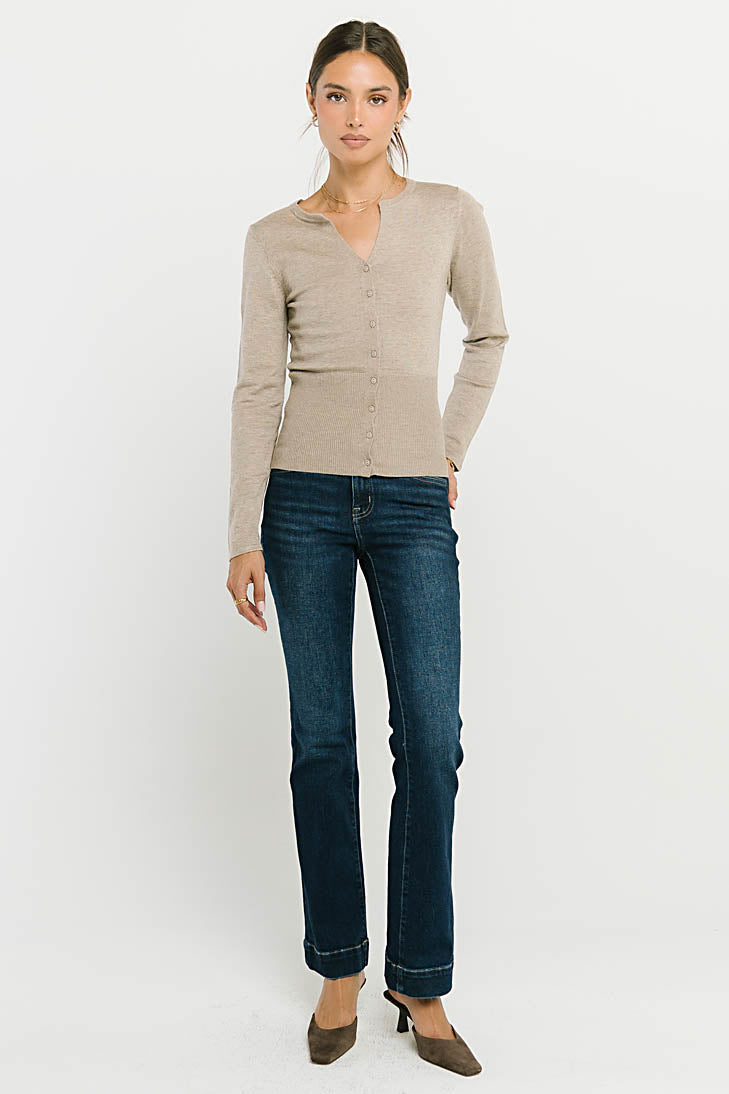 Flora Knit Top in Taupe