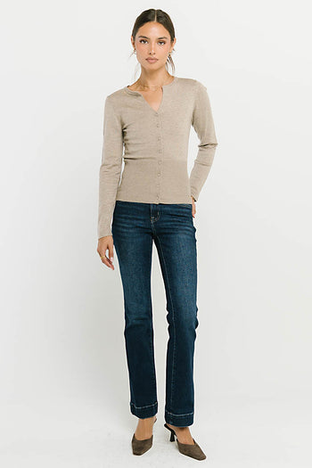 Flora Knit Top in Taupe